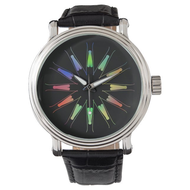 Radiant Spectrum Petal Wheel Horloge (Voorkant)