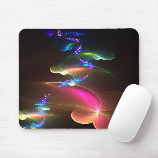 Radiant Spiral Mousepad · Colorful Fractal Art Muismat (Met muis)