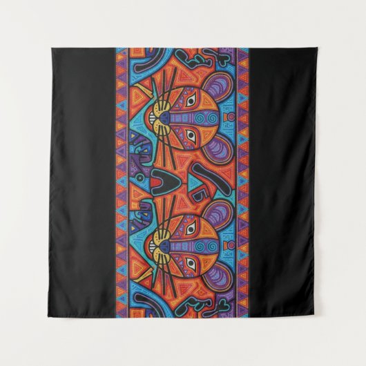 Radiant Spirit Animal Geometric Wall Tapestry Wandkleed (Voorkant (horizontaal))