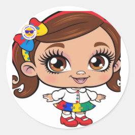 Radiant Spirit: een klein meisje dat autisme viert Ronde Sticker
