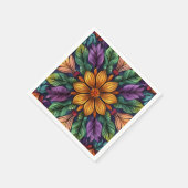 Radiant Starburst: Gele en Paarse fantasie Servet (Hoek)