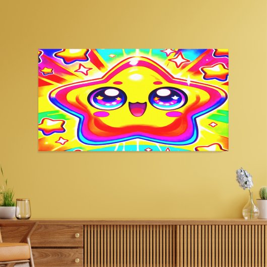 Radiant Starburst Joy Wall Art Canvas Afdruk (Insitu (Woonkamer))