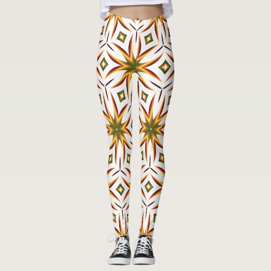 Radiant Starburst Naadloos patroon Leggings (Voorkant)