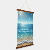 Radiant Summer Ocean Wall Tapestry: 26 "x36" Hout Hangend Wandkleed (Gebogen)