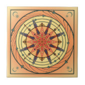 Radiant Sun  Art Mandala Ceramic Tile Tegeltje (Voorkant)