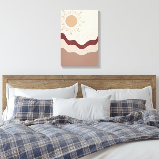 Radiant Sun Boho Art – Abstract Earth Print (Insitu (Slaapkamer))