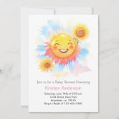 Radiant Sun Boho Meisje Baby shower Kaart (Voorkant)