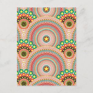 Radiant Sun Multicolored Boho Geometric Feestdagenkaart