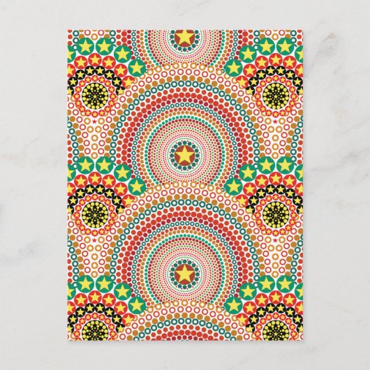 Radiant Sun Multicolored Boho Geometric Feestdagenkaart (Voorkant)