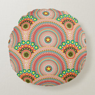 Radiant Sun Multicolored Boho Geometric Rond Kussen