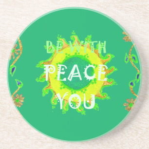 Radiant Sun: Peace Be With You Inspirerend print Zandsteen Onderzetter