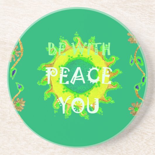 Radiant Sun: Peace Be With You Inspirerend print Zandsteen Onderzetter (Voorkant)