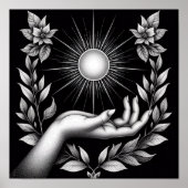 Radiant Sun with Botanical Touch and Feminine Poster (Voorkant)