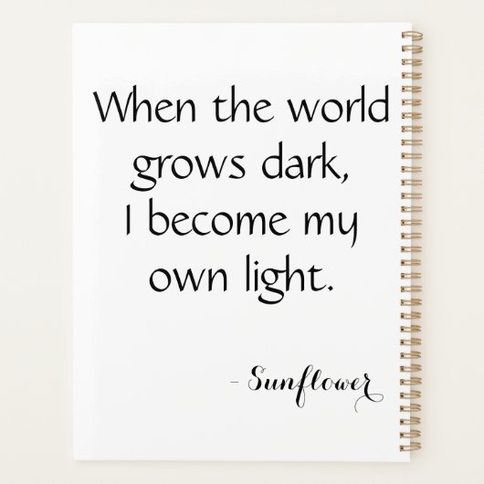 Radiant sunflower in pixels planner (Achterkant)