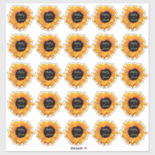 Radiant Sunflower Monogram Namen Gift Stickers