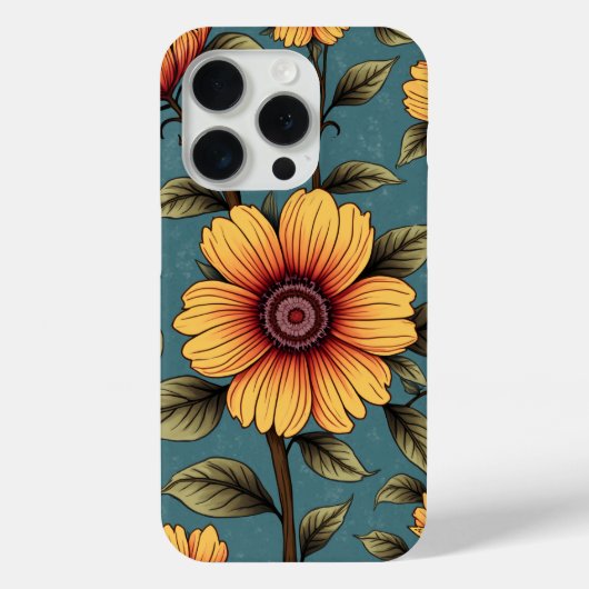 Radiant Sunflower Pattern Hoesje (Achterkant)