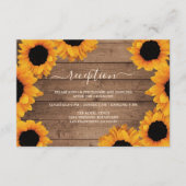 Radiant Sunflower Rustic Wood Weddenschap Informatiekaartje (Voorkant)