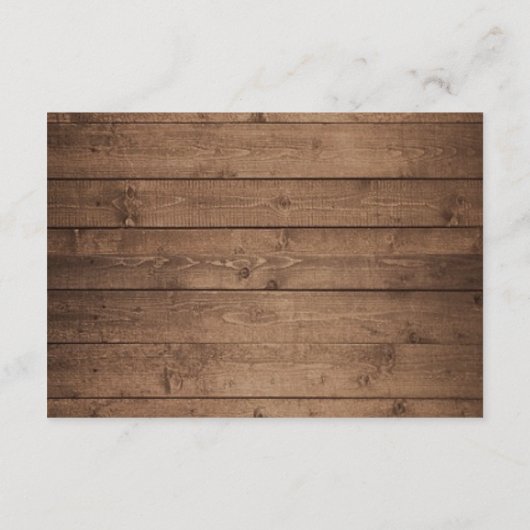 Radiant Sunflower Rustic Wood Weddenschap Informatiekaartje (Achterkant)