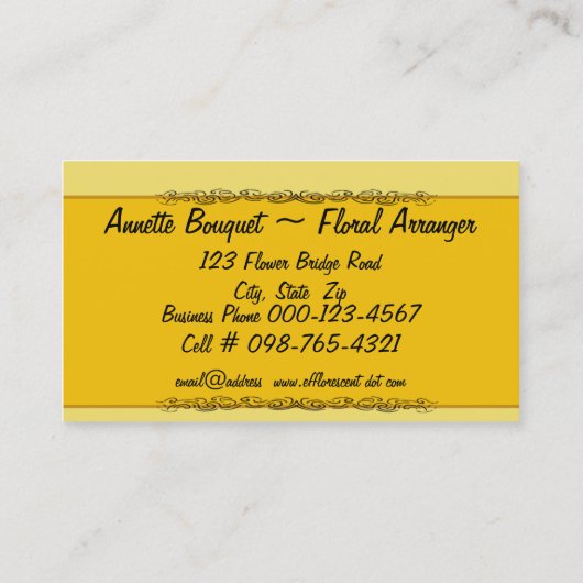 Radiant Torch Lily Visitekaartje (Achterkant)