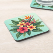 Radiant Tropical Floral Symphony Bier Onderzetter (Linkerzijde)