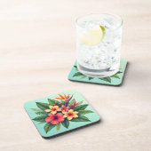 Radiant Tropical Floral Symphony Bier Onderzetter (Rechterzijde)