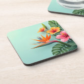 Radiant Tropical Floral Symphony Bier Onderzetter (Linkerzijde)