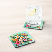 Radiant Tropical Floral Symphony Bier Onderzetter (Rechterzijde)