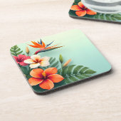 Radiant Tropical Floral Symphony Bier Onderzetter (Linkerzijde)