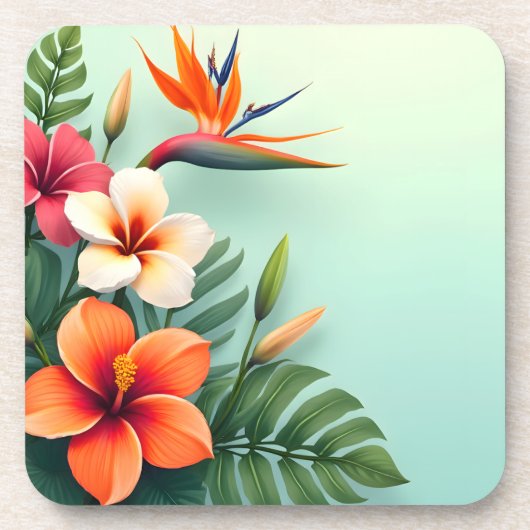 Radiant Tropical Floral Symphony Bier Onderzetter (Voorkant)