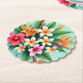 Radiant Tropical Floral Symphony Kartonnen Onderzetters (Gekanteld)