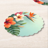 Radiant Tropical Floral Symphony Kartonnen Onderzetters (Gekanteld)