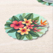 Radiant Tropical Floral Symphony Kartonnen Onderzetters (Gekanteld)
