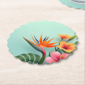 Radiant Tropical Floral Symphony Kartonnen Onderzetters (Gekanteld)