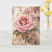 Radiant vergulde groeten kaart (Gele Bloem)