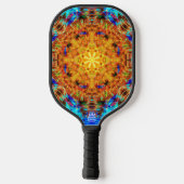 Radiant Vibrant Kaleidoscopic Sunburst Art Pickleball Paddle (Achterkant)