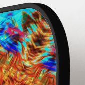 Radiant Vibrant Kaleidoscopic Sunburst Art Pickleball Paddle (Links Detail)