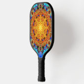 Radiant Vibrant Kaleidoscopic Sunburst Art Pickleball Paddle (Links)