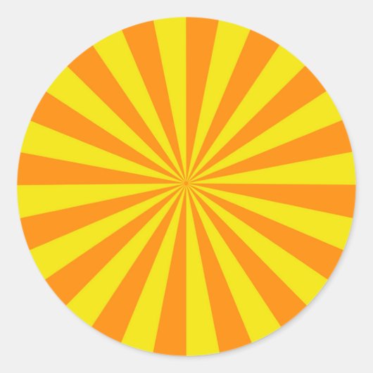 Radiant Warm Tone Circular Sunburst Sticker (Voorkant)