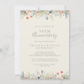 Radiant Wildflower 50ste bruiloft Jubileum Kaart (Voorkant)