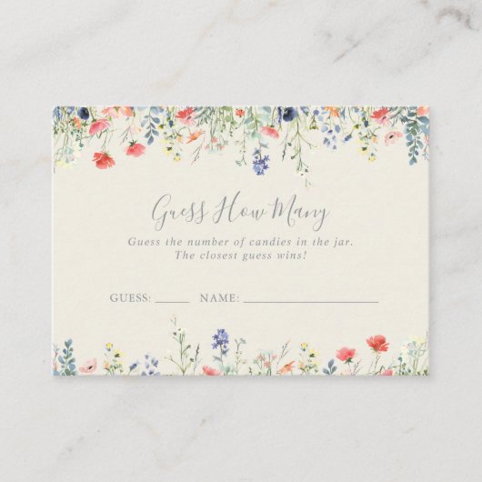 Radiant Wildflower Raad hoeveel spel Kaart Visitekaartje (Voorkant)