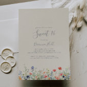 Radiant Wildflower Sweet 16 Verjaardagsfeest Kaart