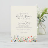 Radiant Wildflower Vrijgezellenfeest Tea Party Kaart (Staand voorkant)