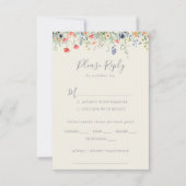 Radiant Wildflower Wedding Menu Keuze RSVP (Voorkant)
