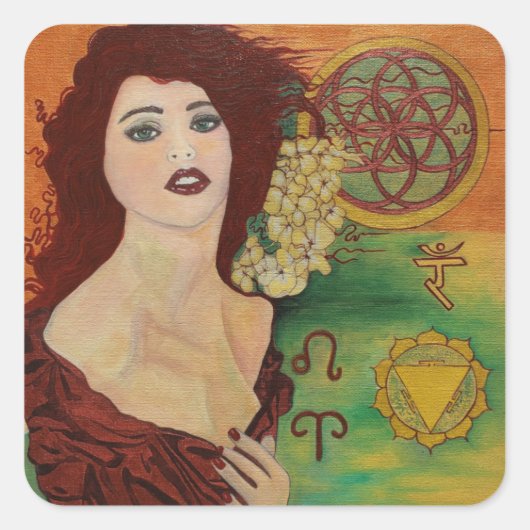 Radiant Will: Solar Plexus Chakra Godin Sticker (Voorkant)
