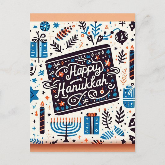 Radiant Wishes: Happy Chanoeka Wenskaart Briefkaart (Voorkant)