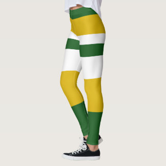 Radiant wit, geel, groen, gestreept leggings