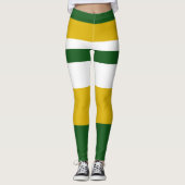 Radiant wit, geel, groen, gestreept leggings (Voorkant)