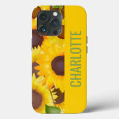 Radiante bloemen: Gepersonaliseerde Gele Zonnebloe Case-Mate iPhone Case (Achterkant)