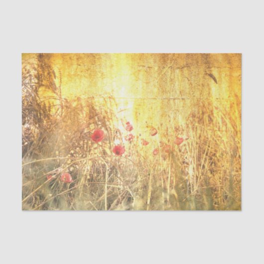 Radiante Graanvelden met rode papavers Tissuepapier (Voorkant)