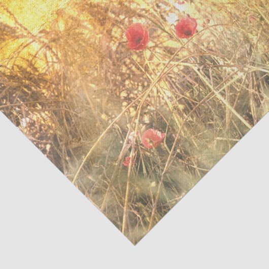 Radiante Graanvelden met rode papavers Tissuepapier (Detail)